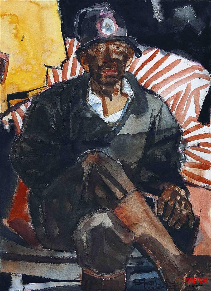 《疲憊的礦工曹宗勝》105×75cm 2024年..jpg 《疲憊的礦工曹宗勝》105×75cm 2024年..jpg