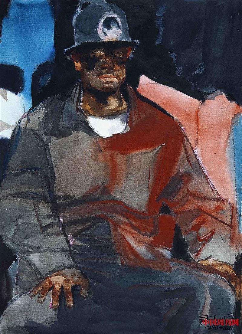 《等待下井閉目養神的礦工》105×75cm 2024年.jpg 《等待下井閉目養神的礦工》105×75cm 2024年.jpg