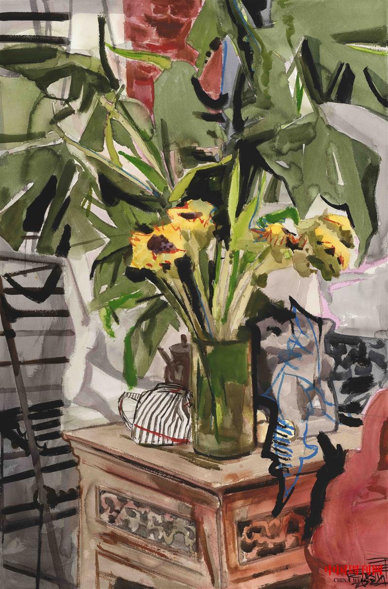 靜物-《夏花滿庭香》尺寸150x105cm 2024年 .jpg 靜物-《夏花滿庭香》尺寸150x105cm 2024年 .jpg